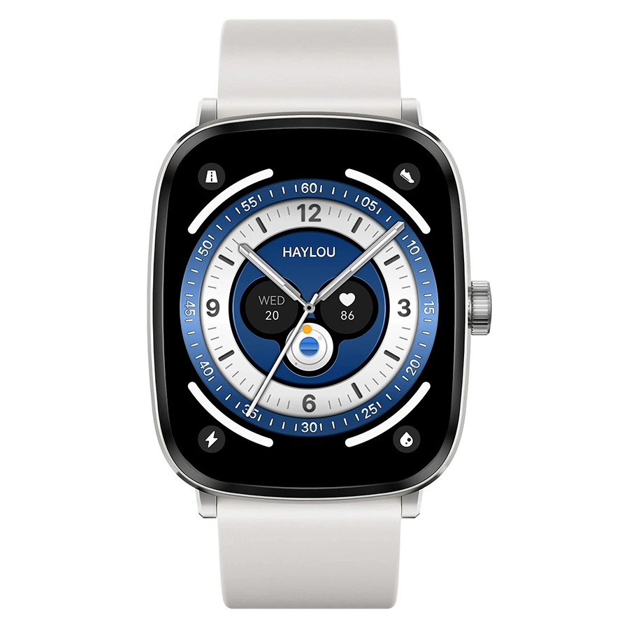 Haylou RS5 com bracelete branca vista frontal