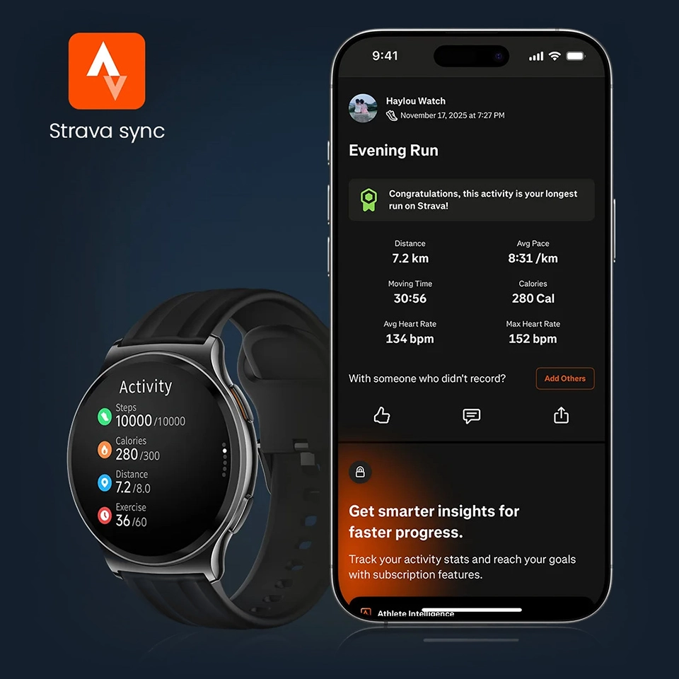 Sincronização do HAYLOU Solar Lite 2 com o Strava