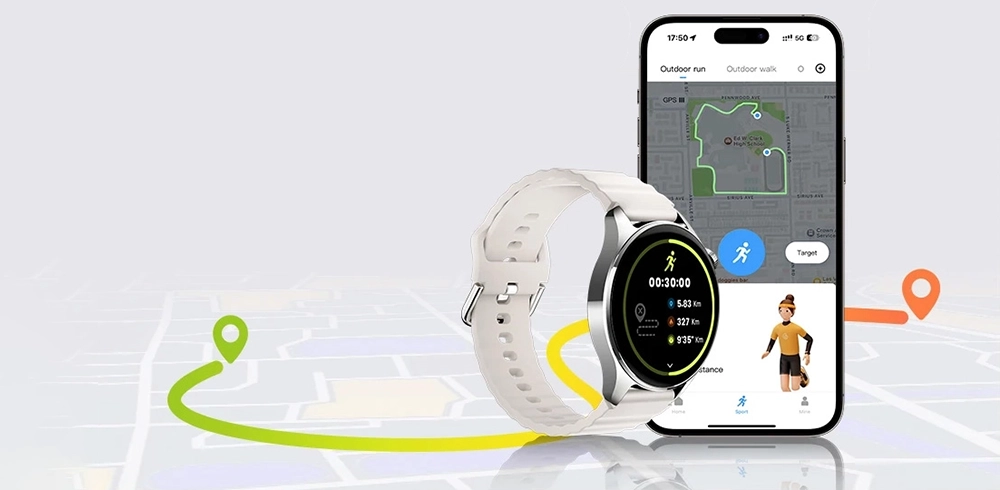 Haylou Watch 4S com rastreamento por GPS no celular