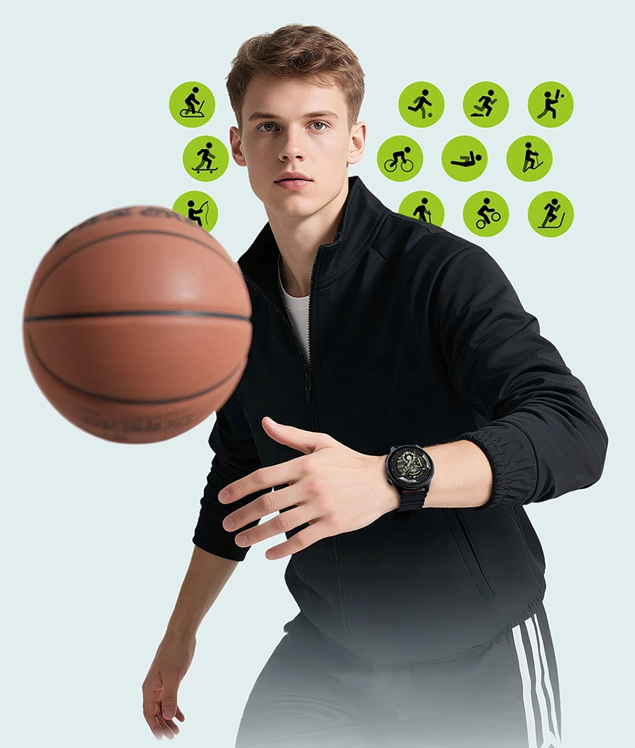 Haylou Watch 4S usado durante uma atividade esportiva