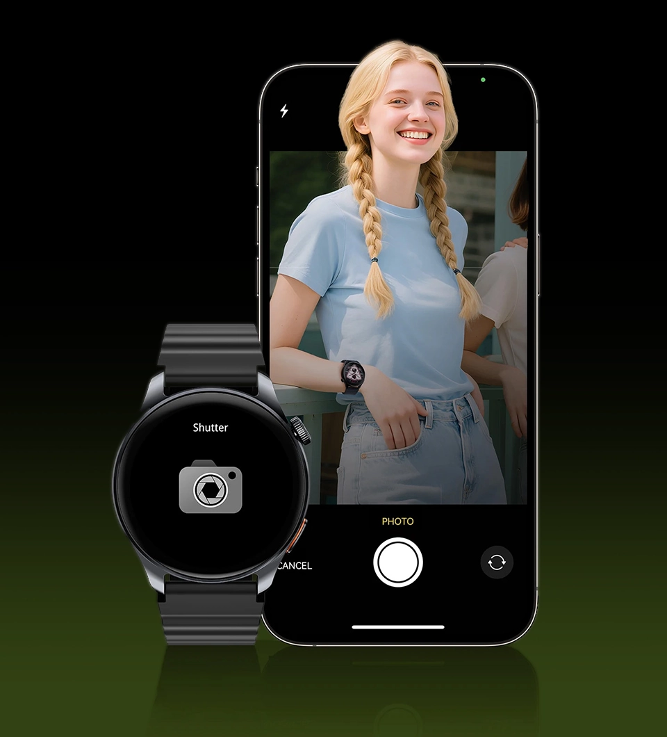 Haylou Watch 4S usado como obturador de câmera remota