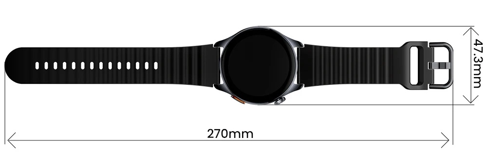 Diagrama de tamanho do Haylou Watch 4S